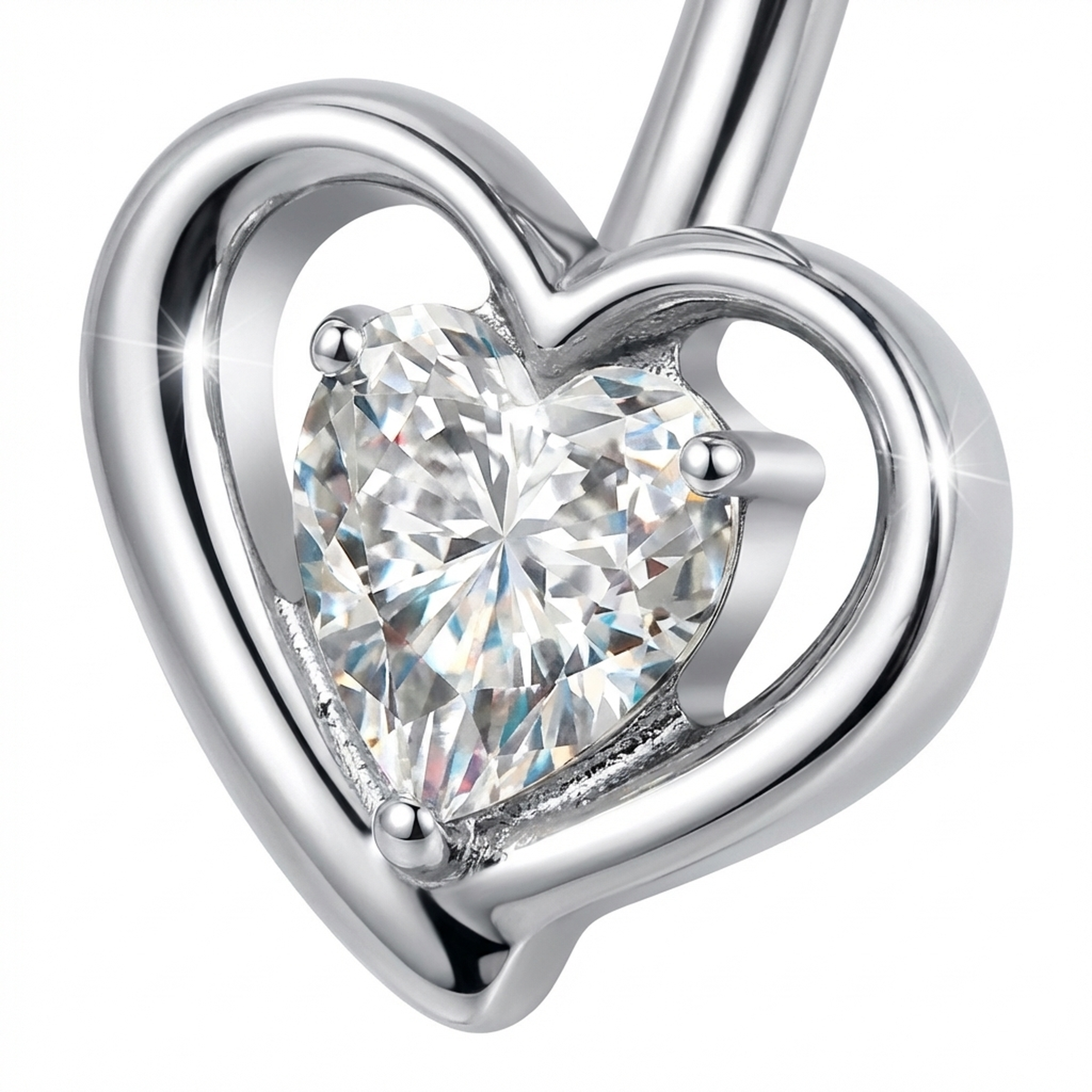 Piercing con zirconi in Titanio G23- Piercing per ombelico