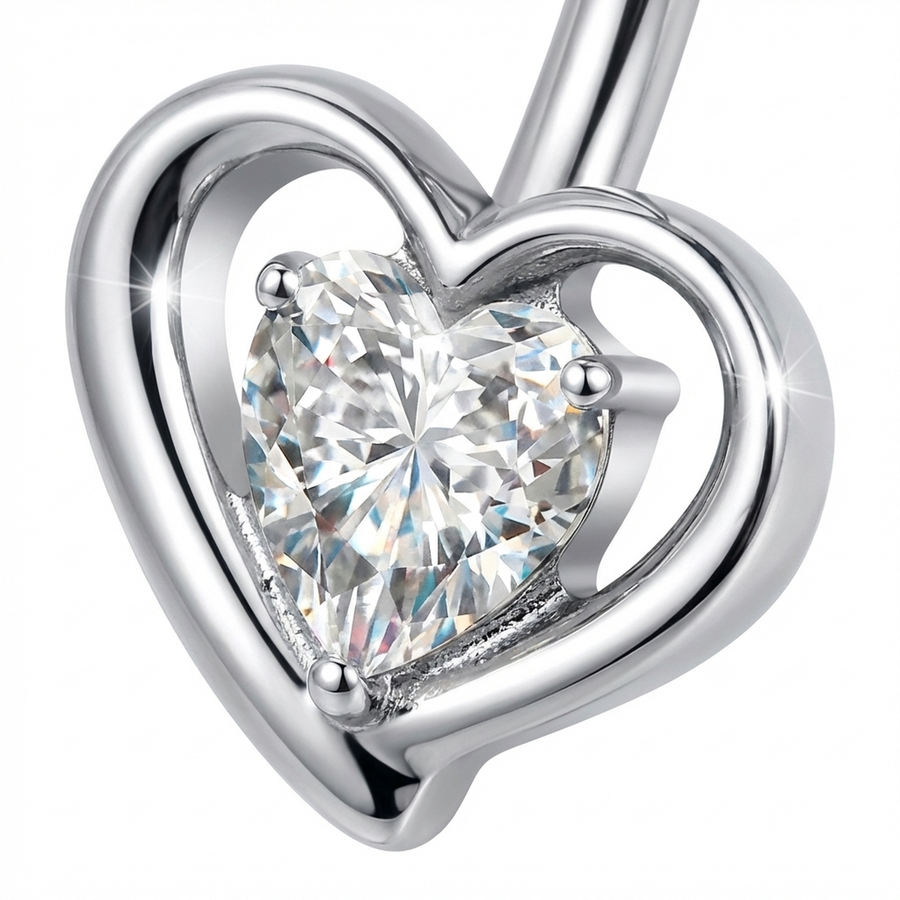 Piercing con zirconi in Titanio G23- Piercing per ombelico