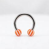 Piercing in acciaio chirurgico 316L con palline a strisce da 3 mm