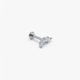 Piercing in acciaio chirurgico 316L con 4 zirconi a corona