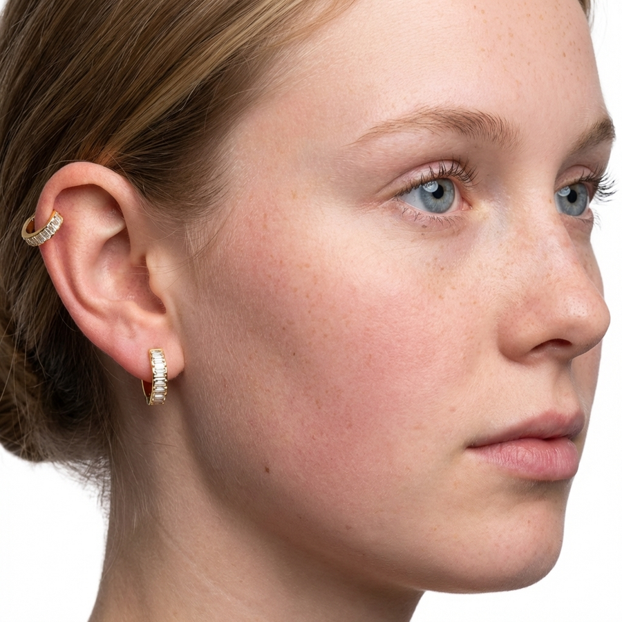 Piercing con zirconi in Titanio G23 - Piercing per lobo, helix, forward helix, tragus