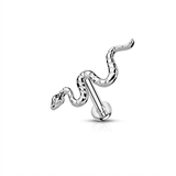 Piercing con serpente in Titanio G23- Piercing per Lobo, helix, forward helix, conch, flat, tragus