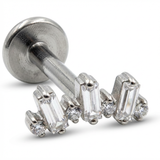 Piercing con zirconi in Titanio G23- Piercing per Lobo, helix, forward helix, conch, flat, tragus