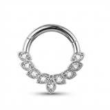 Piercing con foglie di zirconi in Titanio G23 - Piercing per Lobo, helix, daith, septum