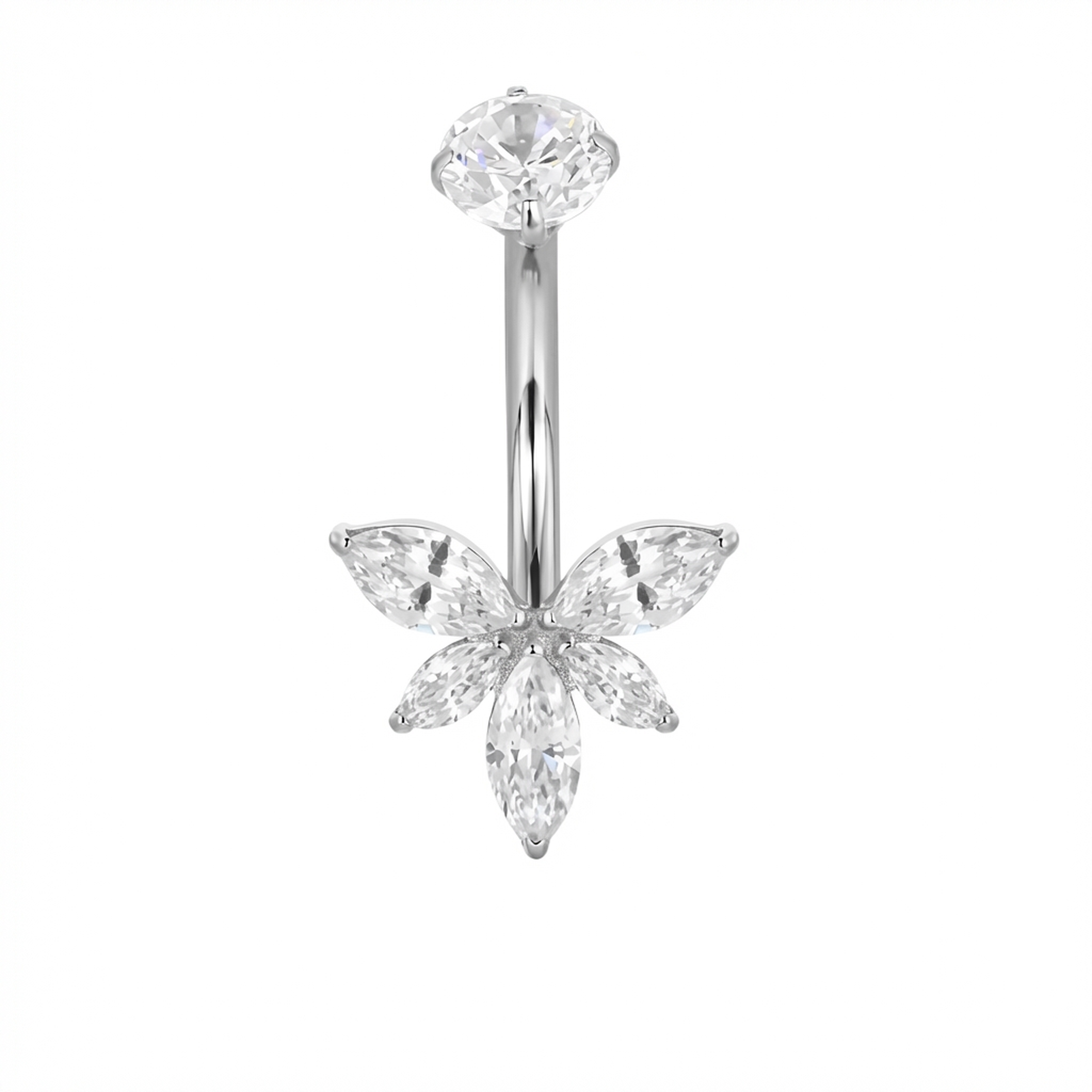 Piercing con zirconi in Titanio G23 - Piercing per ombelico