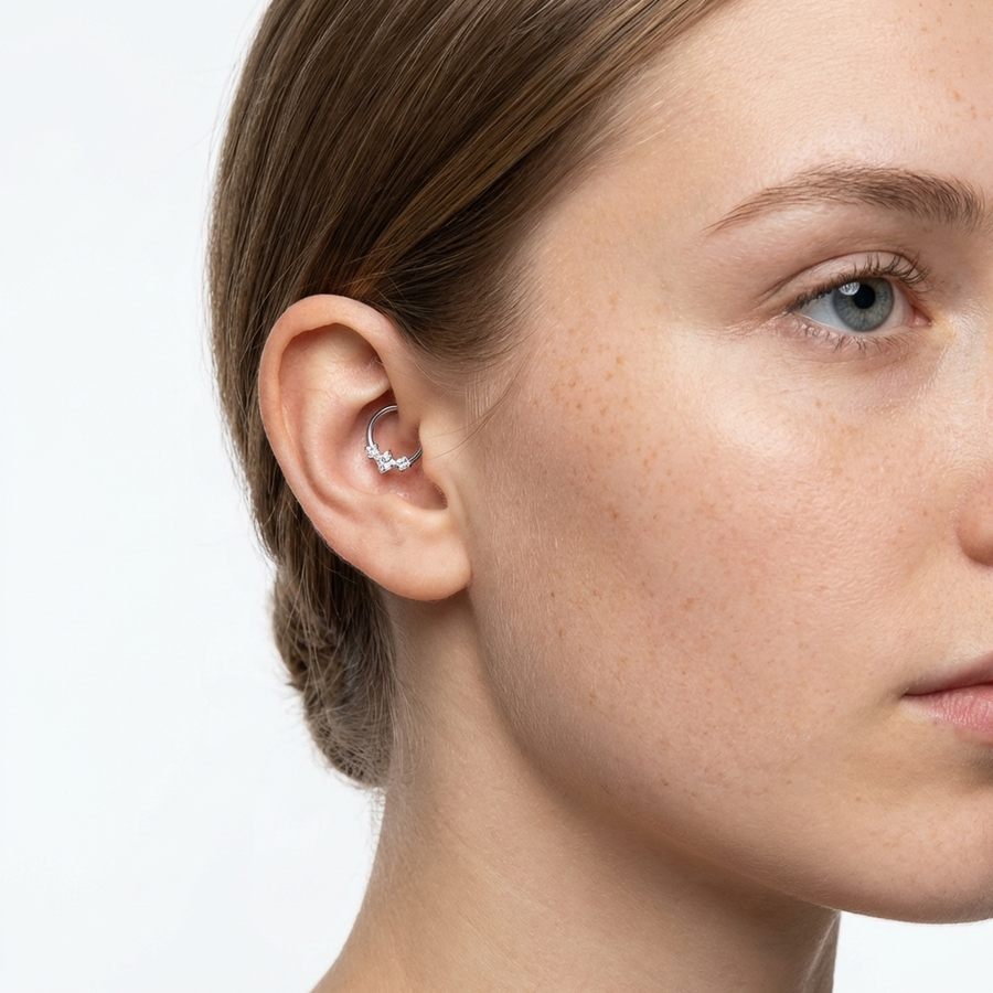 Piercing con zirconi in Titanio G23 - Piercing per lobo, helix, daith, septum