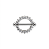 Piercing da Capezzolo in Acciaio Chirurgico 316L con Cerchio Zirconato