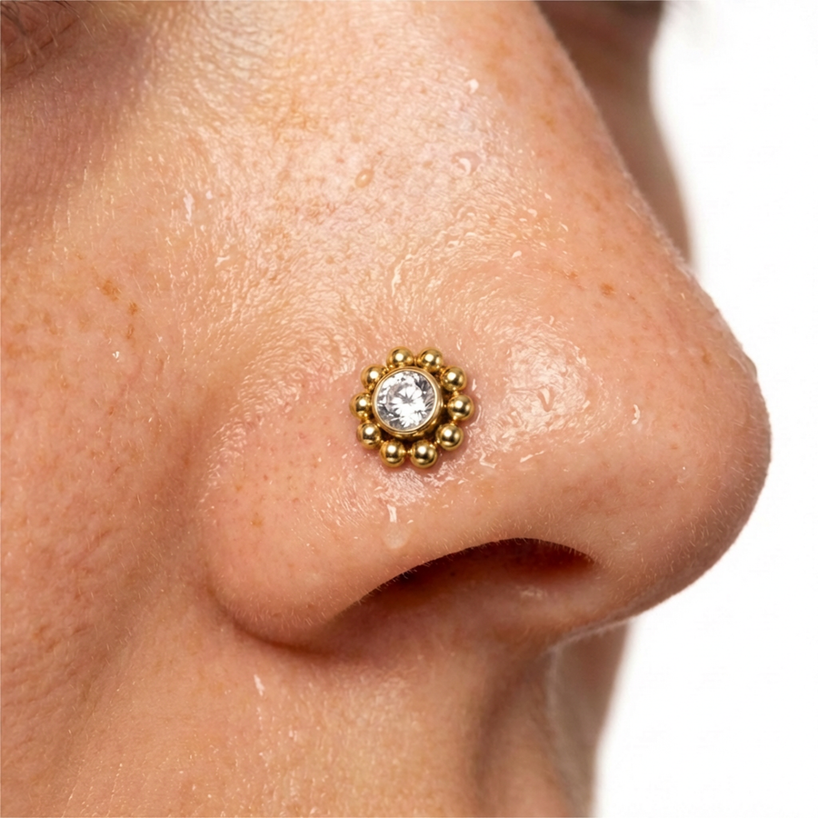 Piercing con fiore in Titanio - Piercing per naso