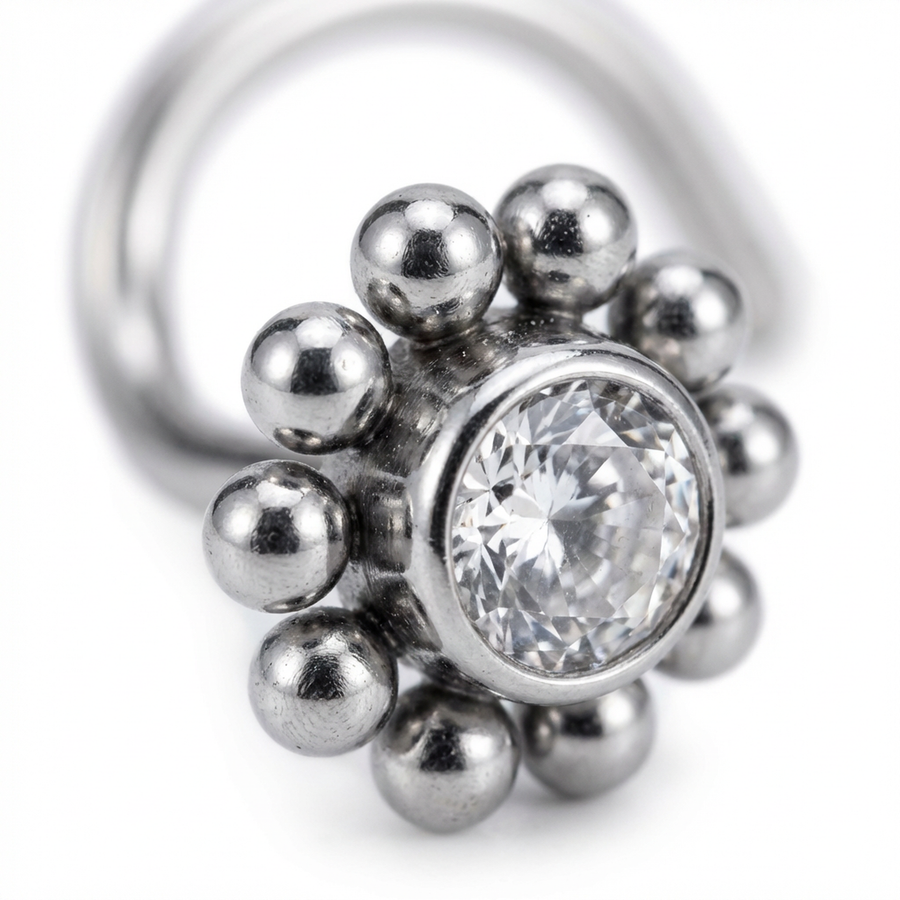 Piercing con fiore in Titanio - Piercing per naso