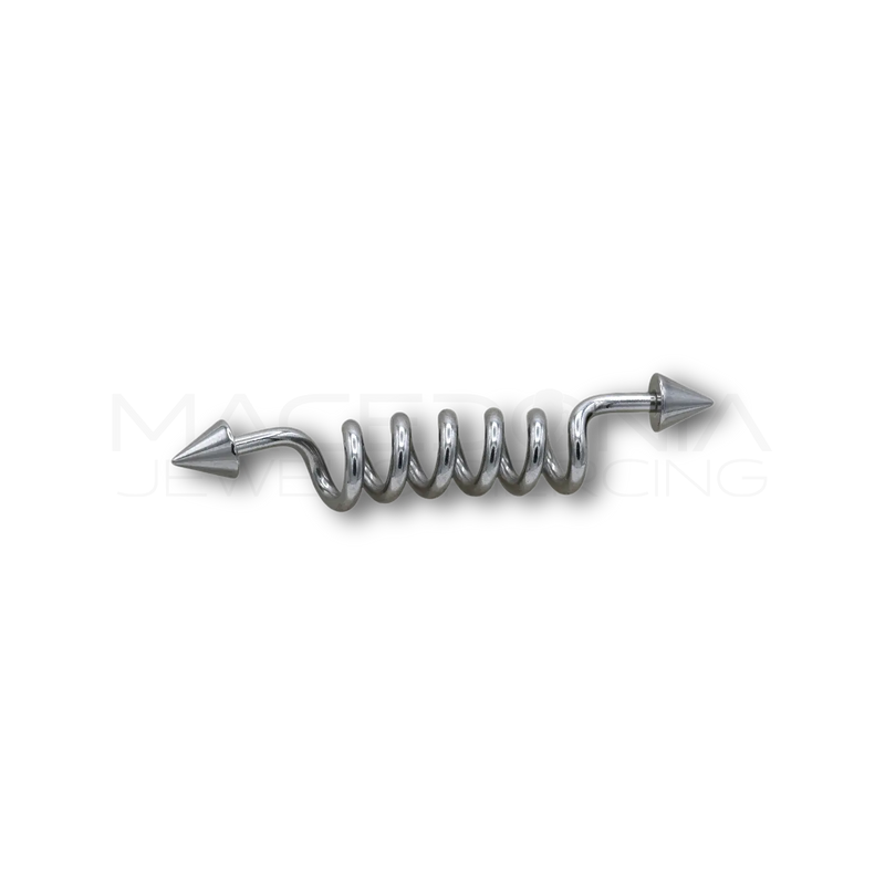 Barbell Industrial a Spirale in Acciaio Chirurgico 316L con Coni