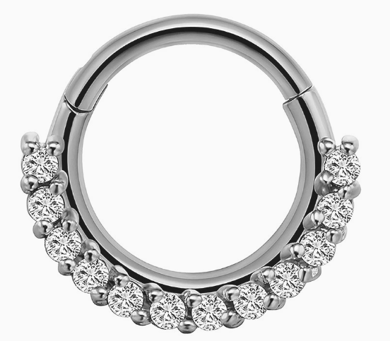 Piercing con zirconi in Acciaio Chirurgico 316L - Piercing per lobo, helix, daith, septum