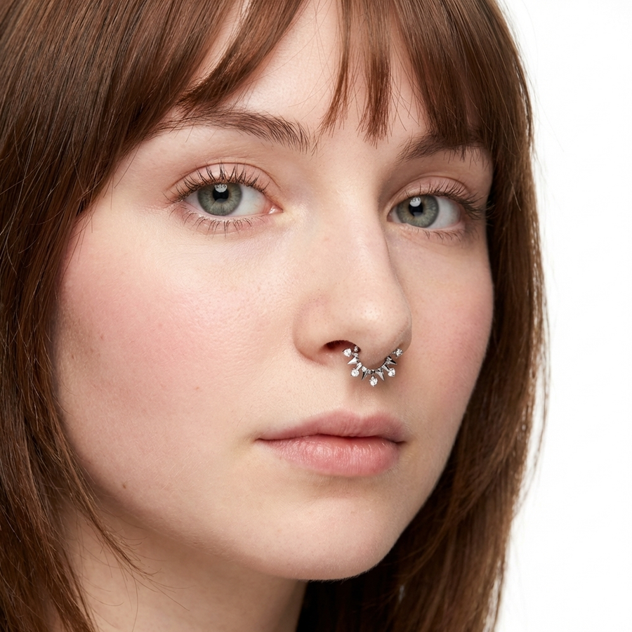 Piercing con zirconi in Titanio G23 - Piercing per Lobo, helix, daith, septum