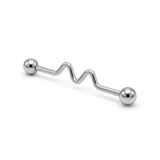Piercing Barretta Industrial con Palline e Barra ad Onda