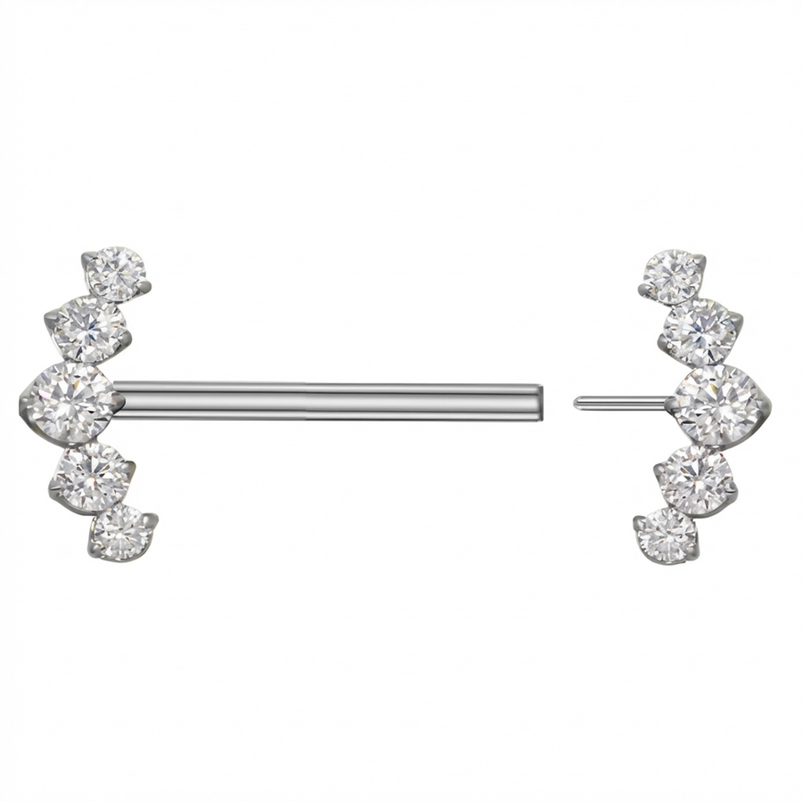 Piercing con zirconi in Titanio G23 - Piercing per Nipple