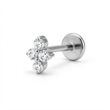 Piericng con quattro zirconi in Titanio G23 - Piercing per lobo, helix, forward helix, conch, flat, tragus
