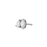 Orecchino a Lobo Destro in Argento 925 con Zirconi 5x10mm e 3.5x7mm