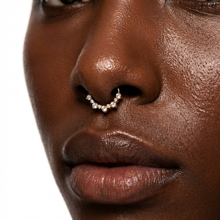 Piercing con zirconi in Titanio G23 - Piercing per Lobo, helix, daith, septum