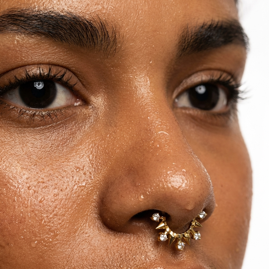 Piercing con zirconi in Titanio G23 - Piercing per Lobo, helix, daith, septum