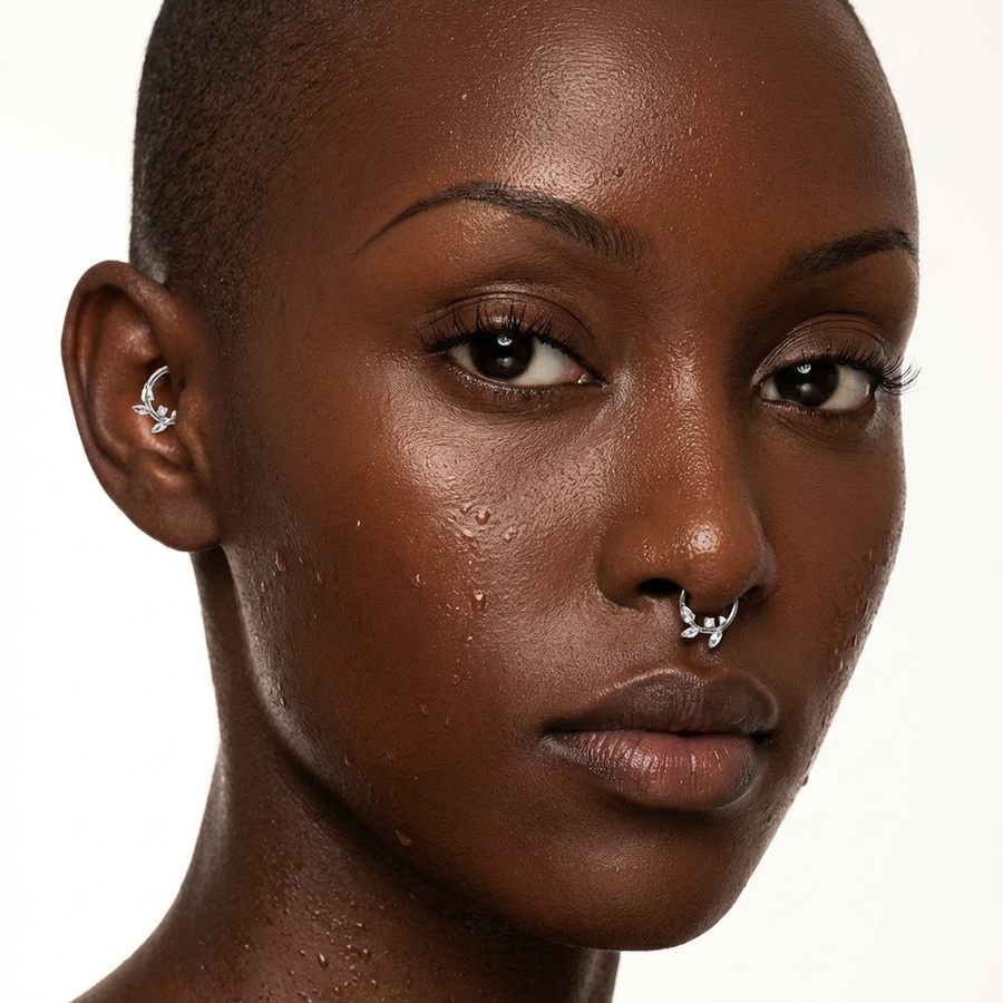 Piercing con zirconi in Titanio G23 - Piercing per Lobo, helix, daith, septum