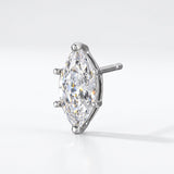 Orecchini a Lobo in Argento 925 Dorato con Zircone Taglio Marquise 3.5x7mm
