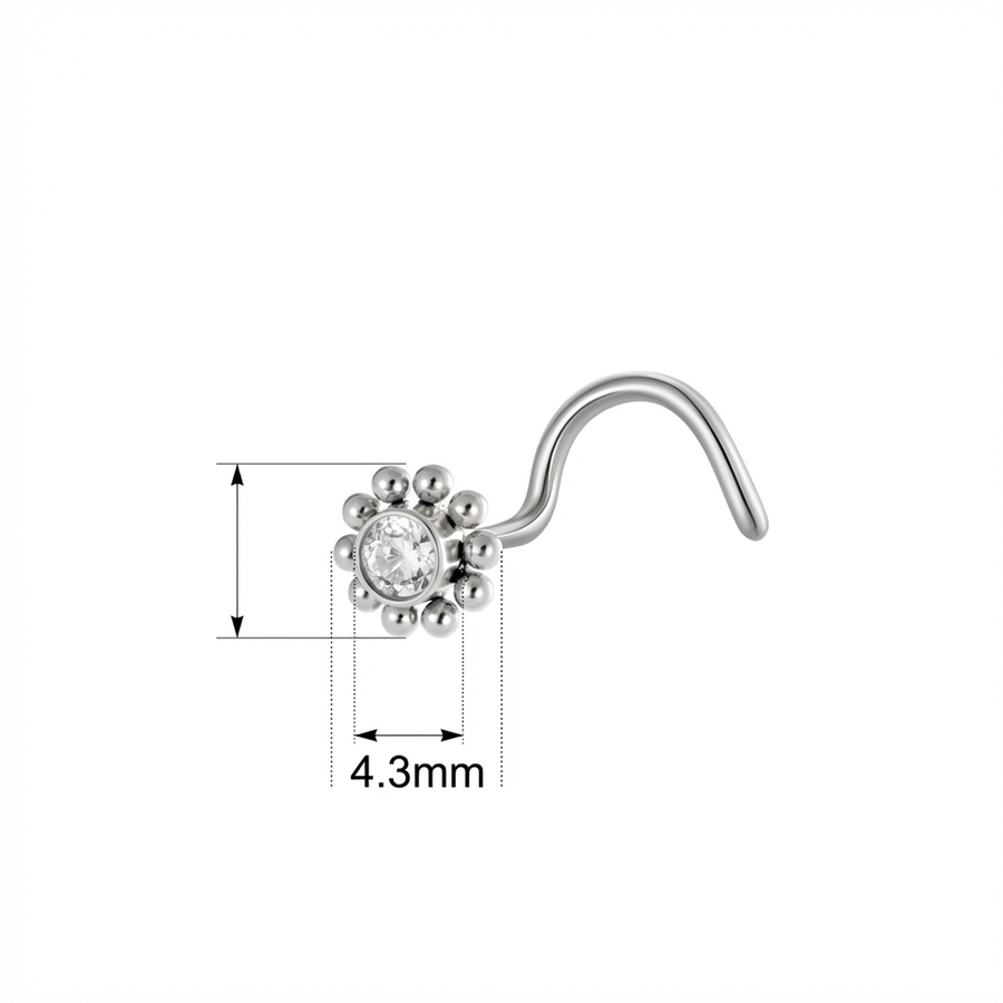 Piercing con fiore in Titanio - Piercing per naso