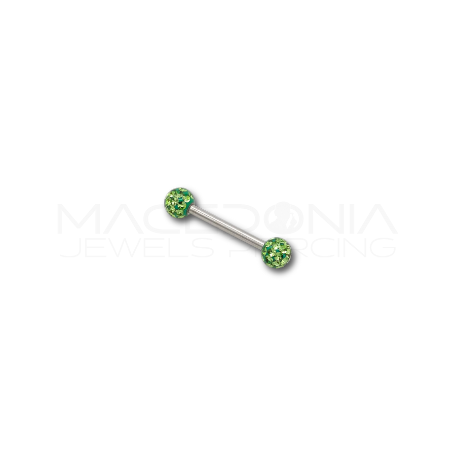 Piercing con palline glitterate in Acciaio Chirurgico 316L - Piercing per Nipple
