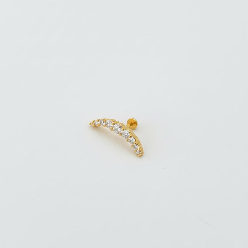 Piercing Helix Corona di Zirconi in Acciaio Chirurgico 316L