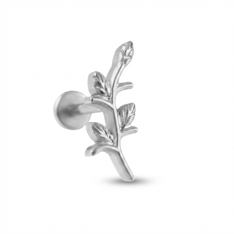 Piercing con ramoscello in Titanio G23- Piercing per Lobo, helix, forward helix, conch, flat, tragus