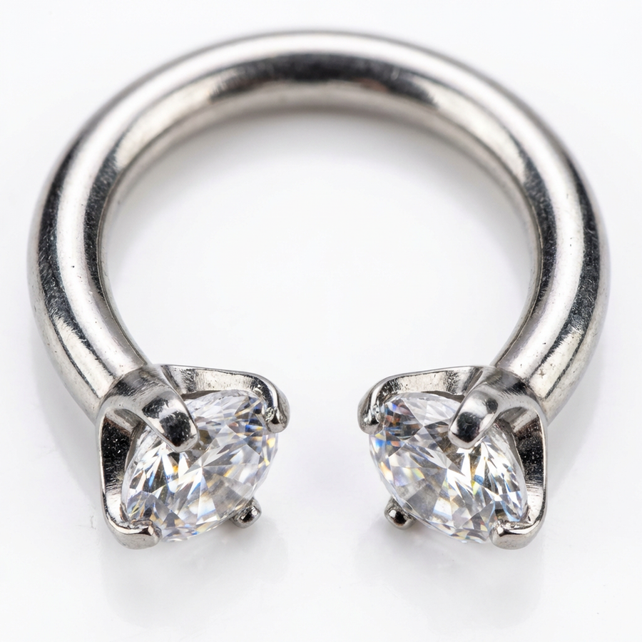 Piercing con zirconi in Titanio G23 - Piercing per nostril