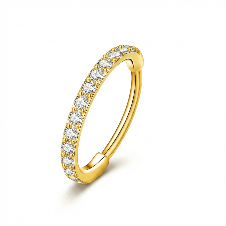 Cerchietto con zirconi in Acciaio Chirurgico 316L - Piercing per nostril