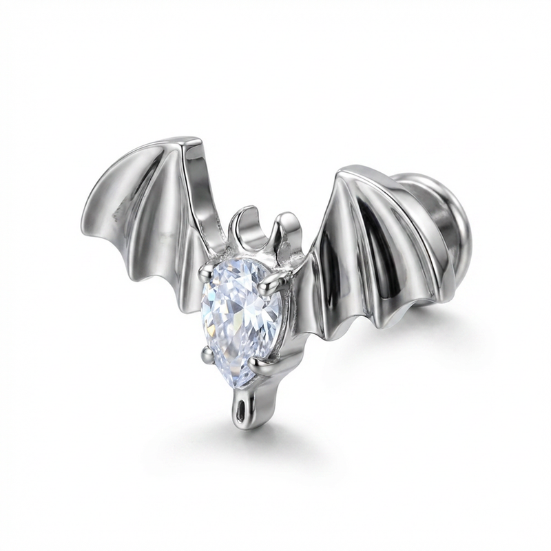 Piercing con pipistrello in Titanio G23- Piercing per Lobo, helix, forward helix, conch, flat, tragus