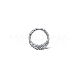 Piercing clicker in acciaio chirurgico 316L con zirconi incastonati