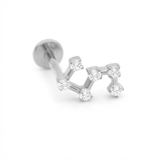 Piercing con zirconi in Titanio G23- Piercing per Lobo, helix, forward helix, conch, flat, tragus