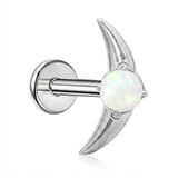 Piercing con mezza luna e sfera in Titanio G23- Piercing per Lobo, helix, forward helix, conch, flat, tragus