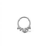 Piercing clicker a forma di corona con zirconi in acciaio chirurgico 316L