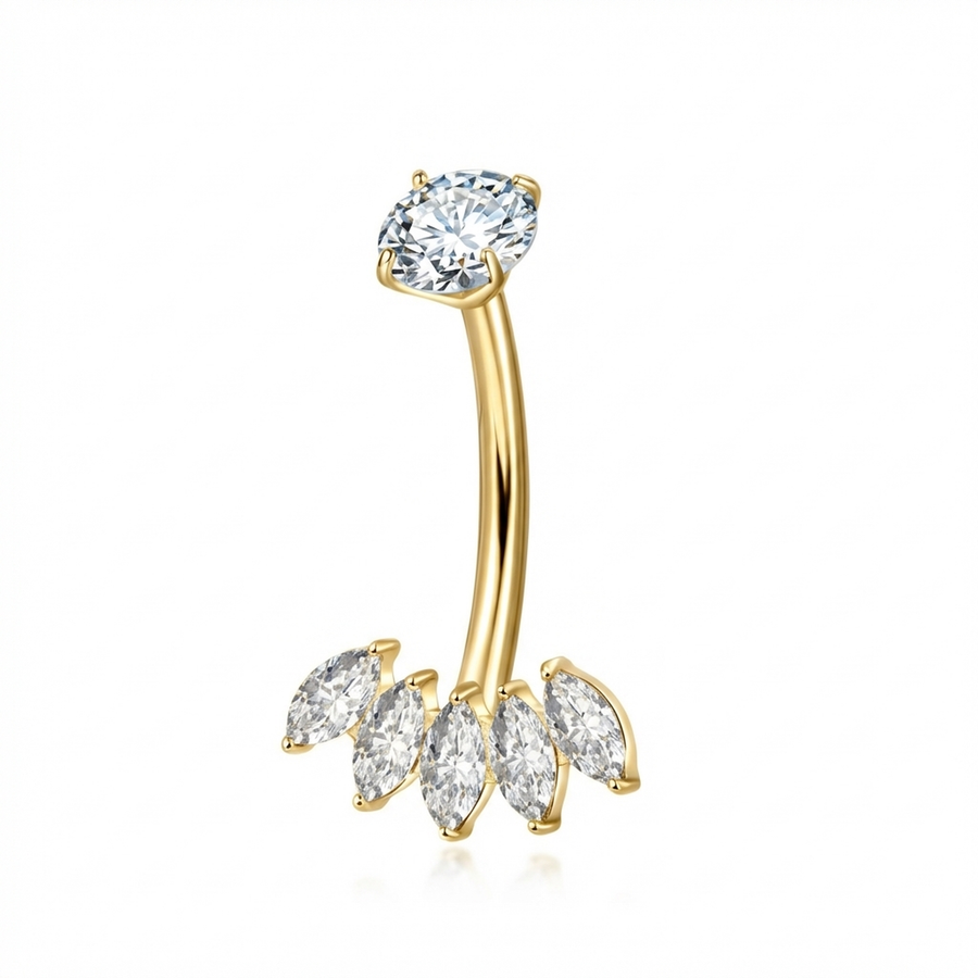 Piercing con zirconi in Titanio G23 - Piercing per ombelico