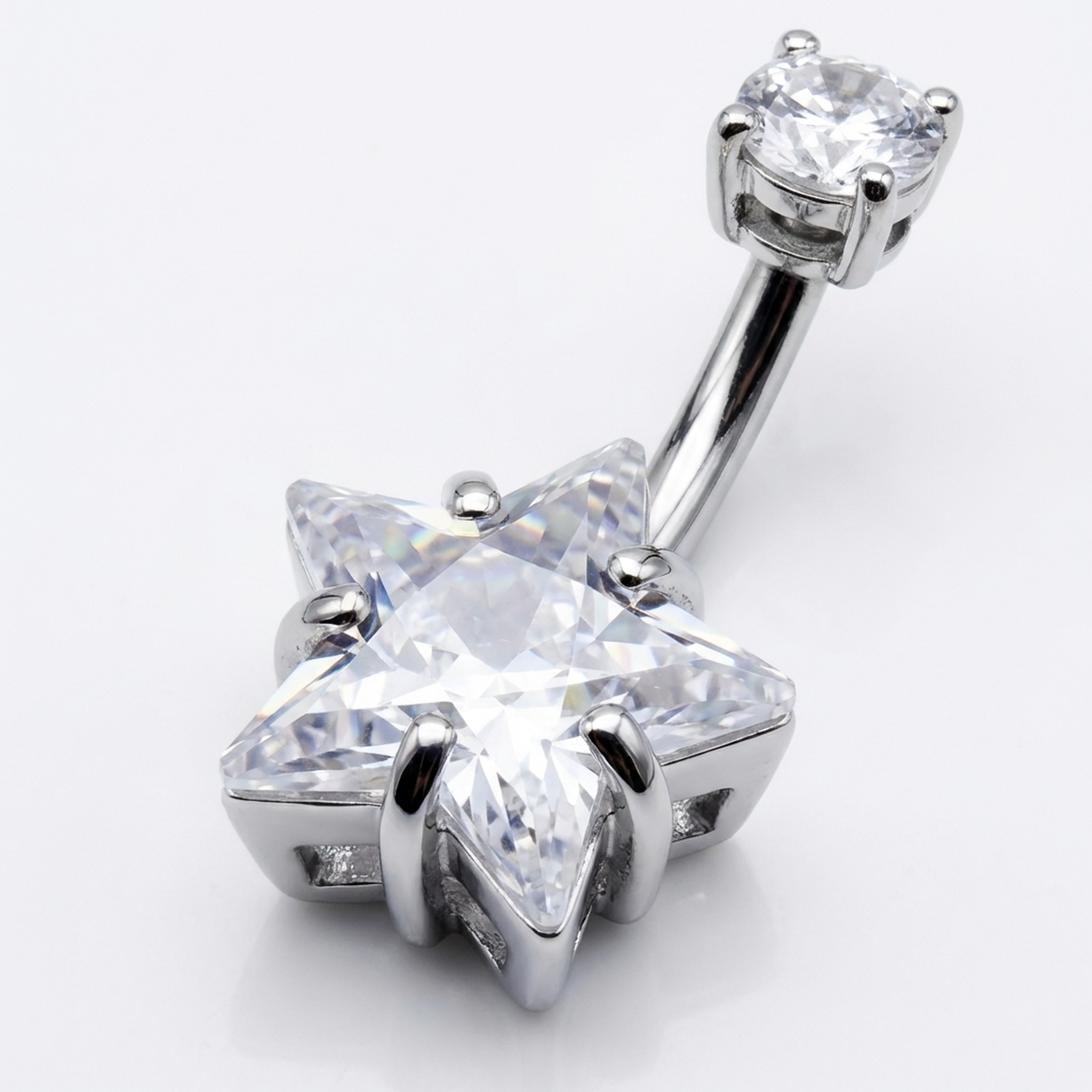 Piercing con zircone a stella in Titanio G23 - Piercing per ombelico