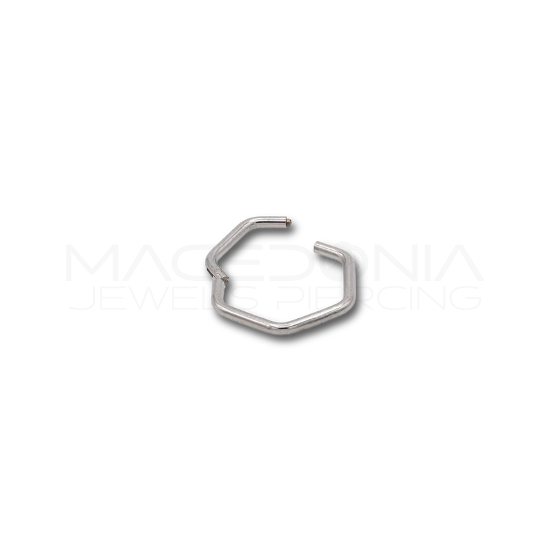 Piercing Clicker a Forma di Esagono in Acciaio Chirurgico 316L