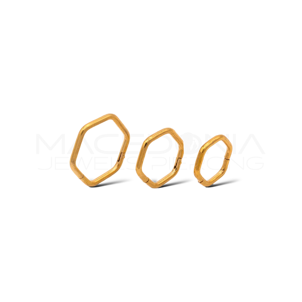 Piercing Clicker a Forma di Esagono in Acciaio Chirurgico 316L