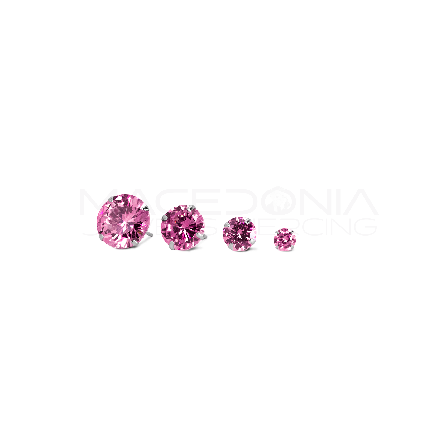 ORECCHINI CON ZIRCONE INCASTONATO IN ARGENTO 925 ROSA