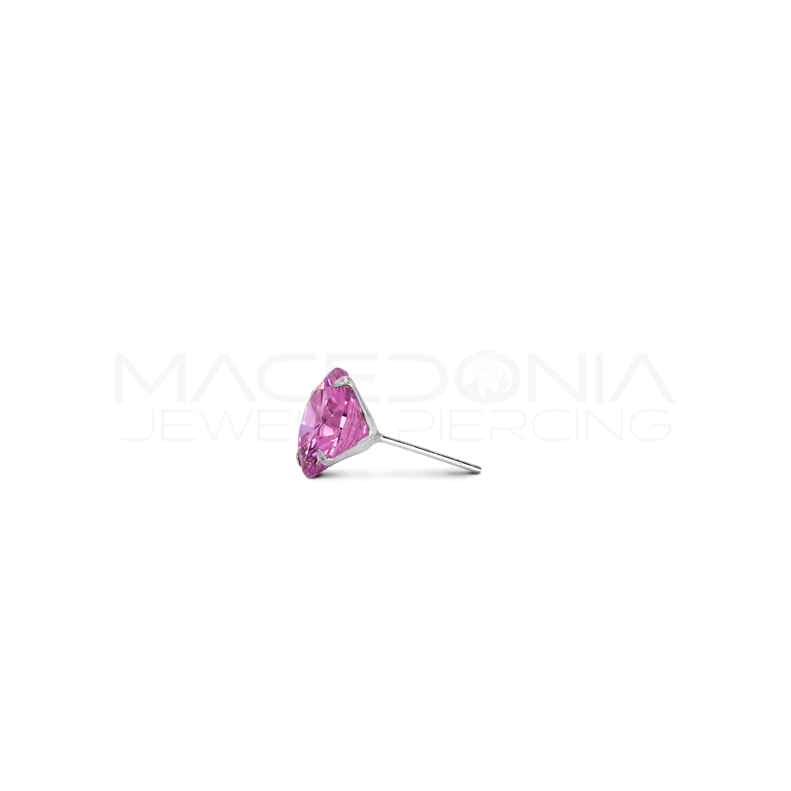 ORECCHINI CON ZIRCONE INCASTONATO IN ARGENTO 925 ROSA
