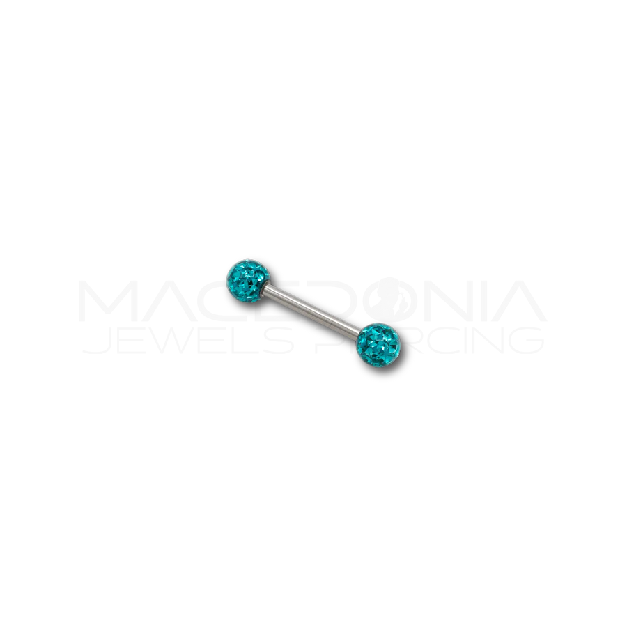 Piercing con palline glitterate in Acciaio Chirurgico 316L - Piercing per Nipple