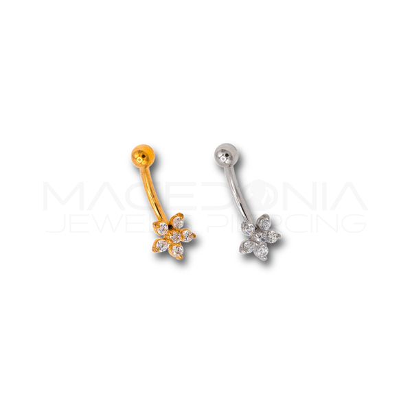 Banana con fiore e zirconi