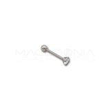 Barbell Industrial in Acciaio Chirurgico 316L con Pallina e Zircone