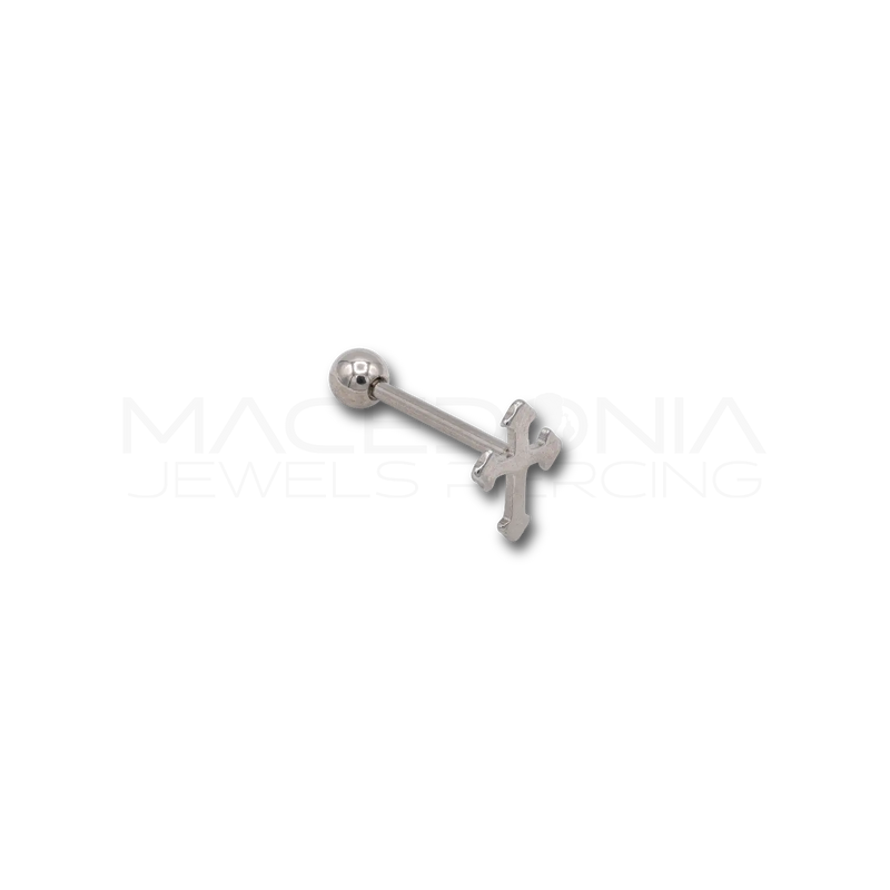 Barbell in acciaio chirurgico 316L con pallina e croce