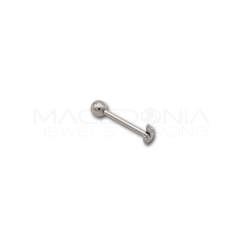 Barbell Industrial in Acciaio Chirurgico 316L con Pallina e Mano con Dito Medio