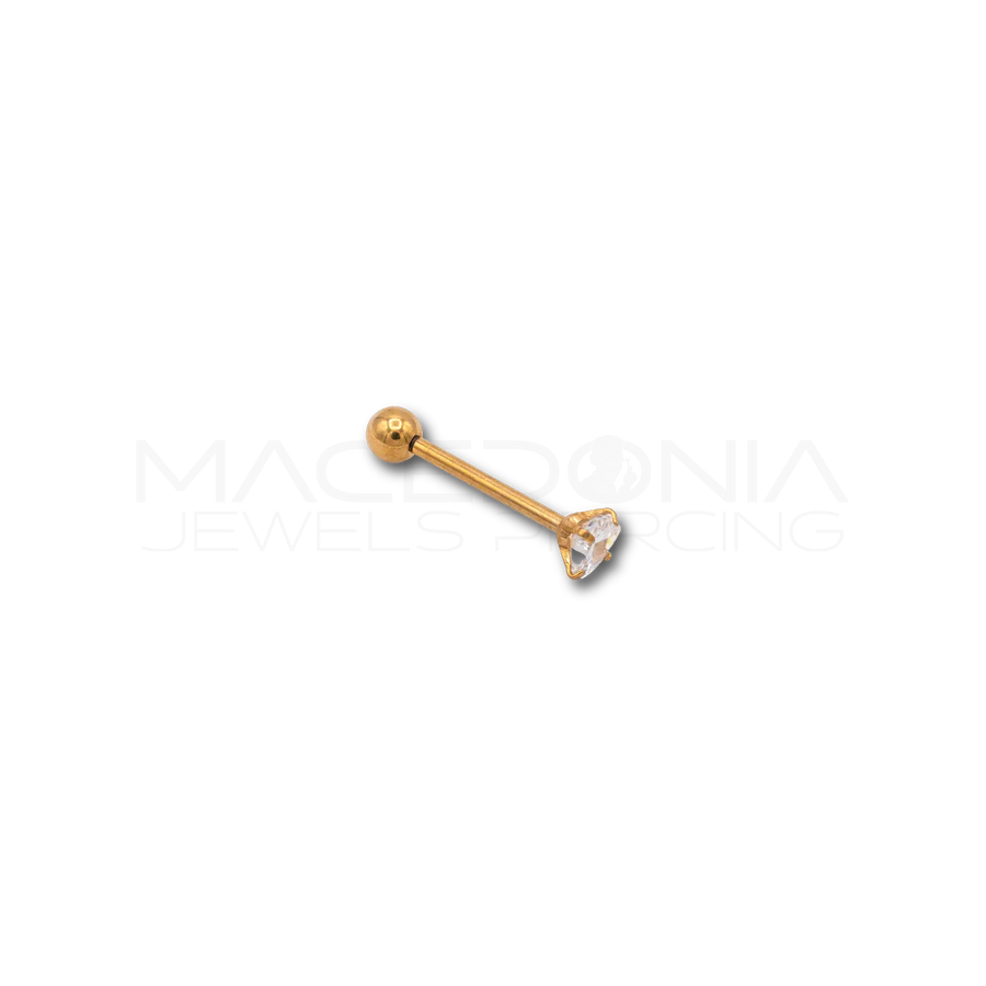 Barbell Industrial in Acciaio Chirurgico 316L con Pallina e Zircone