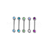 Barbell in Acciaio Chirurgico 316L con Zirconi in Colorazione Argento