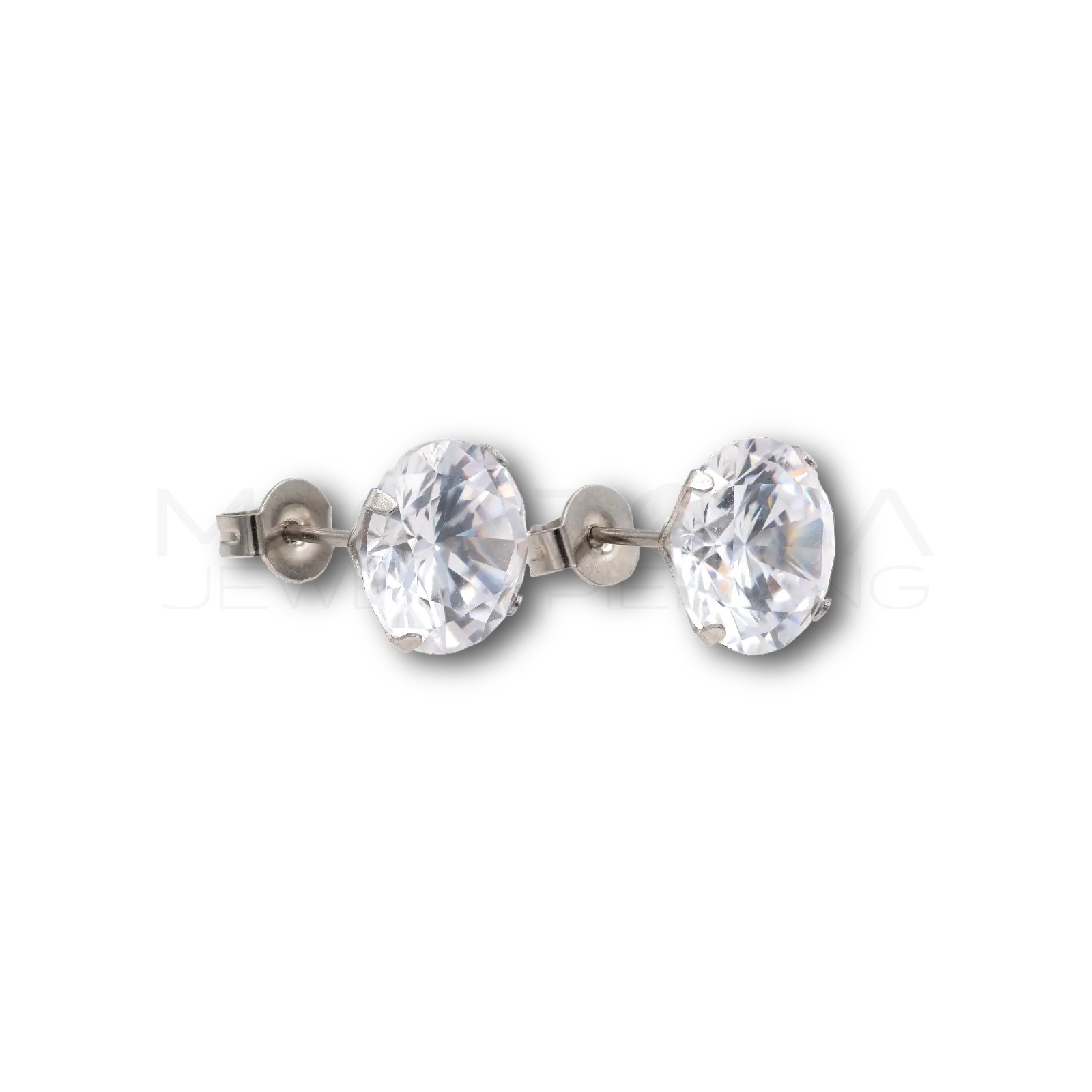 ORECCHINO CON BRILLANTINO TONDO IN ACCIAIO INOX