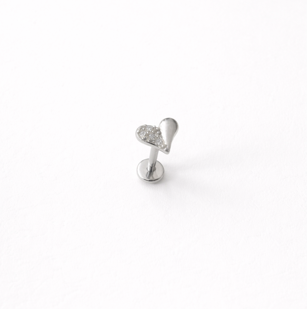 Barretta in acciaio chirurgico 316L con cuore zirconato